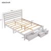 Queen Size Platform Bed with Drawers