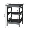 Omega End Table with Shelf, Black