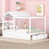 Full Size House Bed with Roof, Window and Drawer