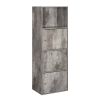 Storage 3 Door Cabinet with Shelf, Black