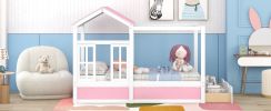 Full Size House Bed with Roof, Window and Drawer