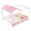 Full Size House Bed with Roof, Window and Drawer