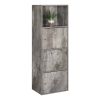 Storage 3 Door Cabinet with Shelf, Black