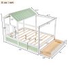 Full Size House Bed with Roof, Window and Drawer