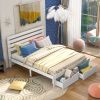 Queen Size Platform Bed with Drawers